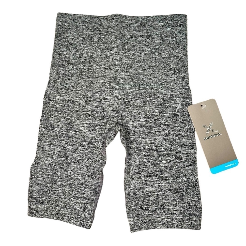 Homma Tummy Control Biker Shorts High Waist Athletic Compression Grey NWT XS - Picture 2 of 6